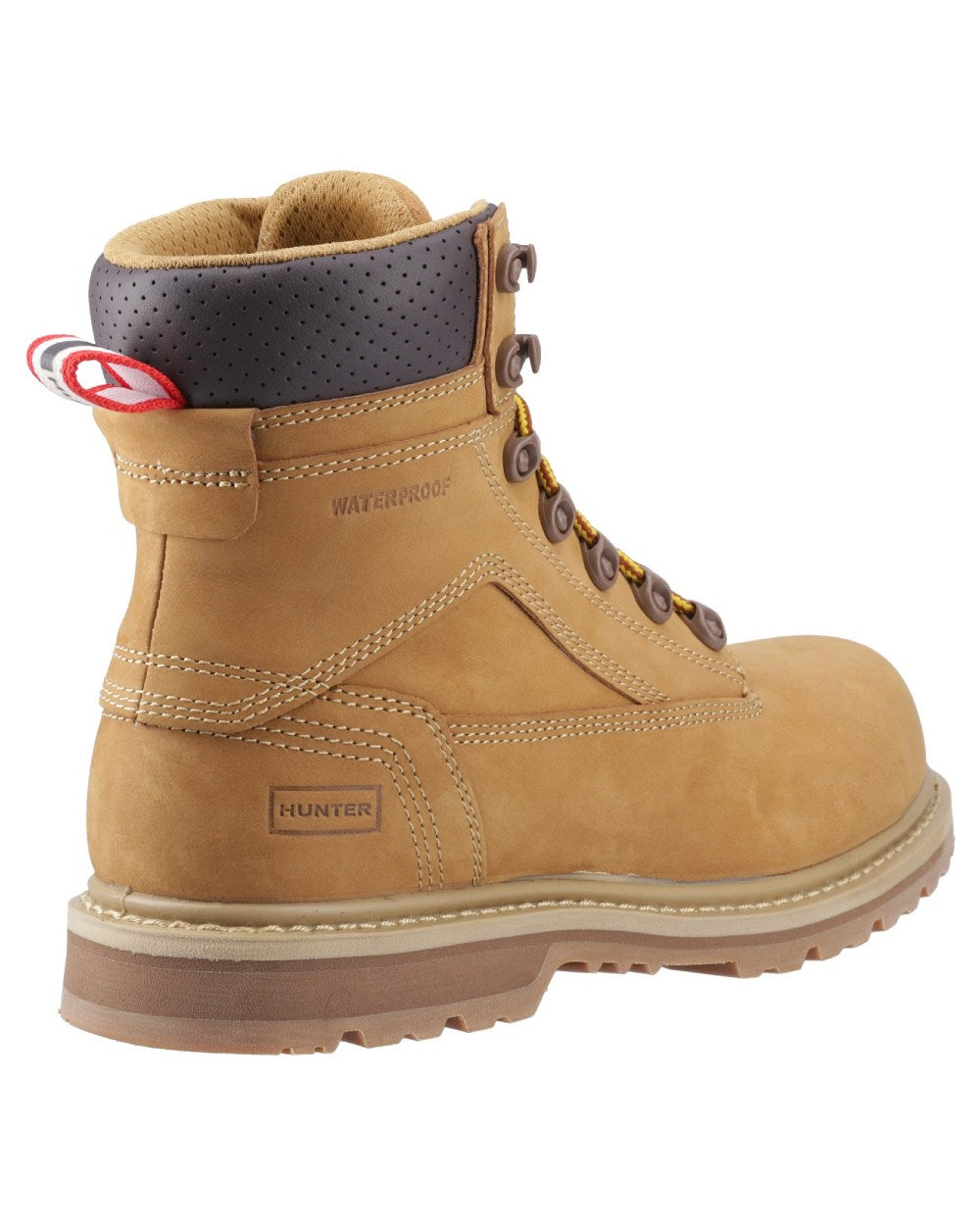 Honey Coloured Hunter Mens Tornado Safety Boots on white background #colour_honey