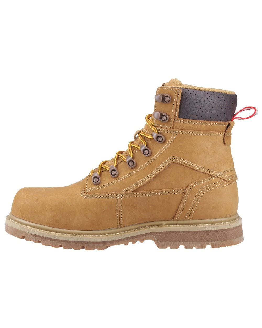 Honey Coloured Hunter Mens Tornado Safety Boots on white background #colour_honey