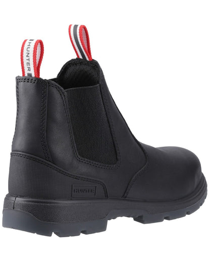 Black Coloured Hunter Mens Twister Dealer Boots on white background #colour_black