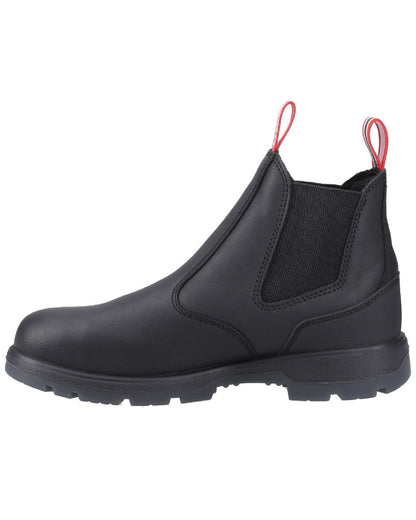 Black Coloured Hunter Mens Twister Dealer Boots on white background #colour_black