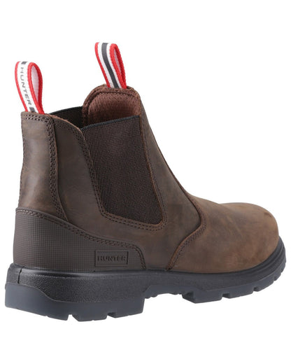 Brown Coloured Hunter Mens Twister Dealer Boots on white background #colour_brown