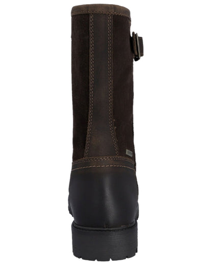 Brown Coloured Hunter Womens Canna Mid Waterproof Country Boots on white background #colour_brown