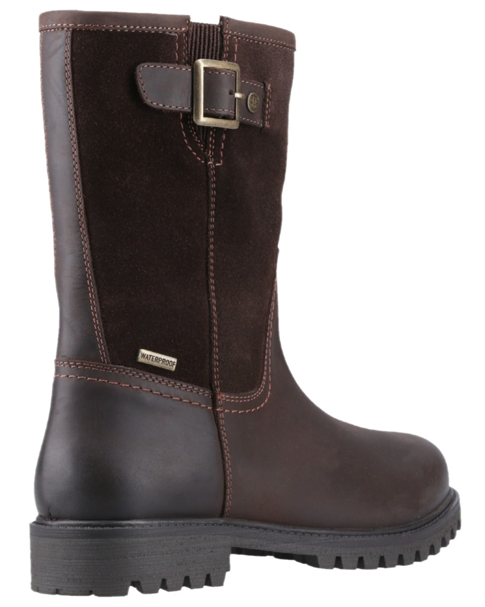 Brown Coloured Hunter Womens Canna Mid Waterproof Country Boots on white background #colour_brown