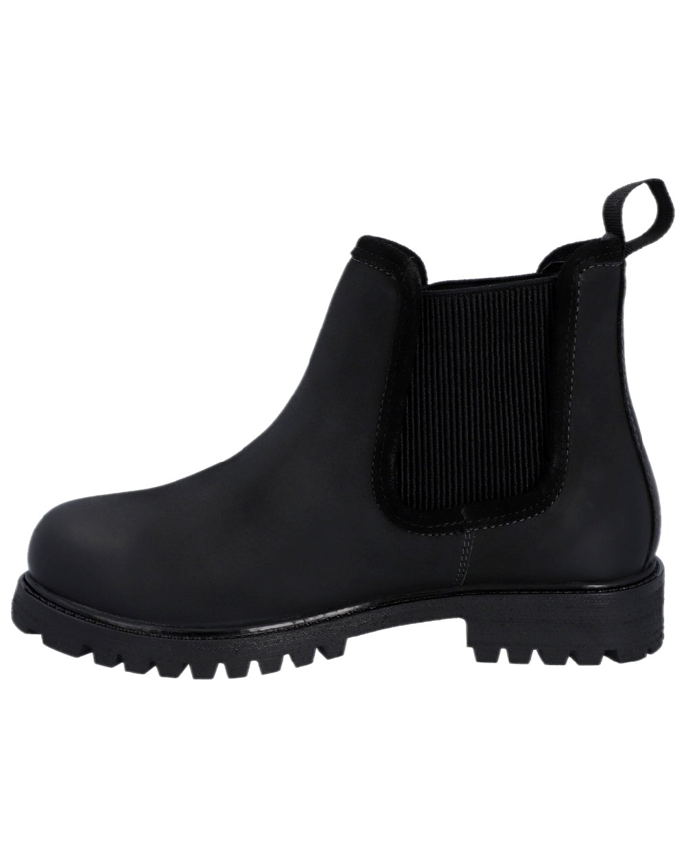 Black Coloured Hunter Womens Canna Waterproof Dealer Boots on white background #colour_black