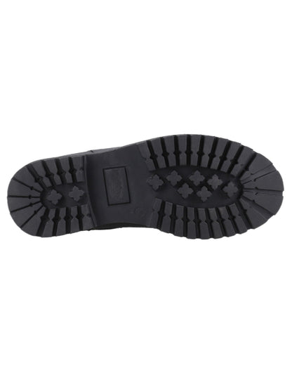 Black Coloured Hunter Womens Canna Waterproof Dealer Boots on white background #colour_black