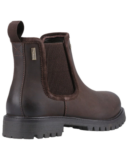 Brown Coloured Hunter Womens Canna Waterproof Dealer Boots on white background #colour_brown