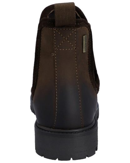 Brown Coloured Hunter Womens Canna Waterproof Dealer Boots on white background #colour_brown