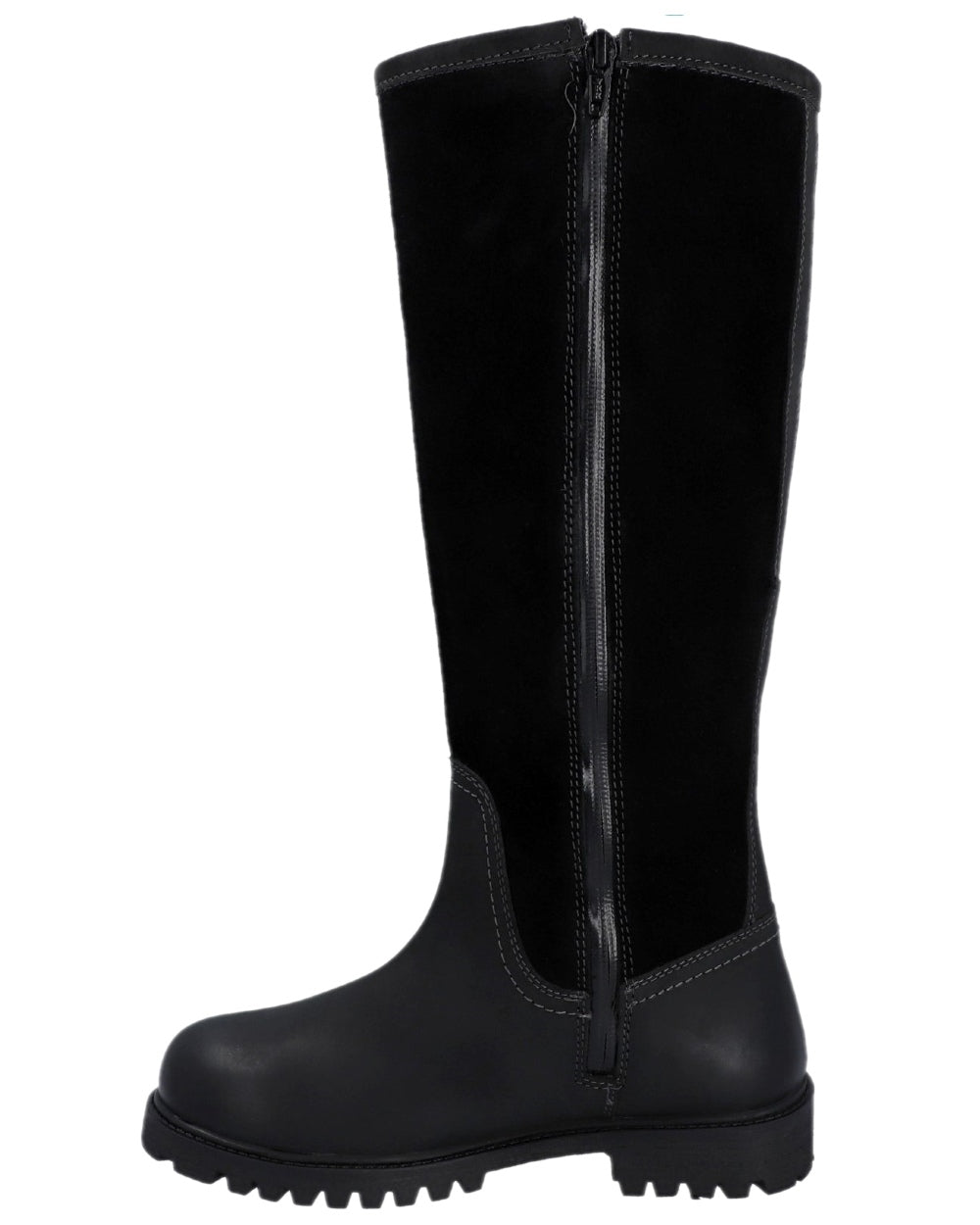 Black Coloured Hunter Womens Canna Waterproof Tall Boots on white background #colour_black