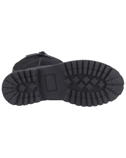 Black Coloured Hunter Womens Canna Waterproof Tall Boots on white background #colour_black