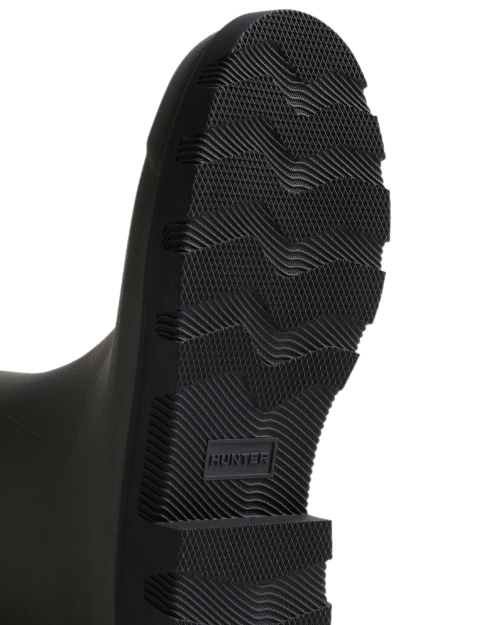 Dark Olive Black Coloured Hunter Womens Downpour Adjustable Tall Boots on white background #colour_dark-olive-black