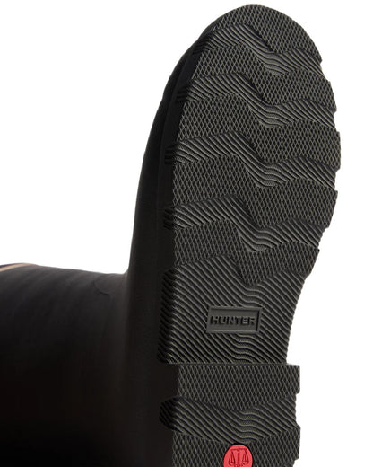 Black Coloured Hunter Womens Downpour Insulated Tall Boots on white background #colour_black