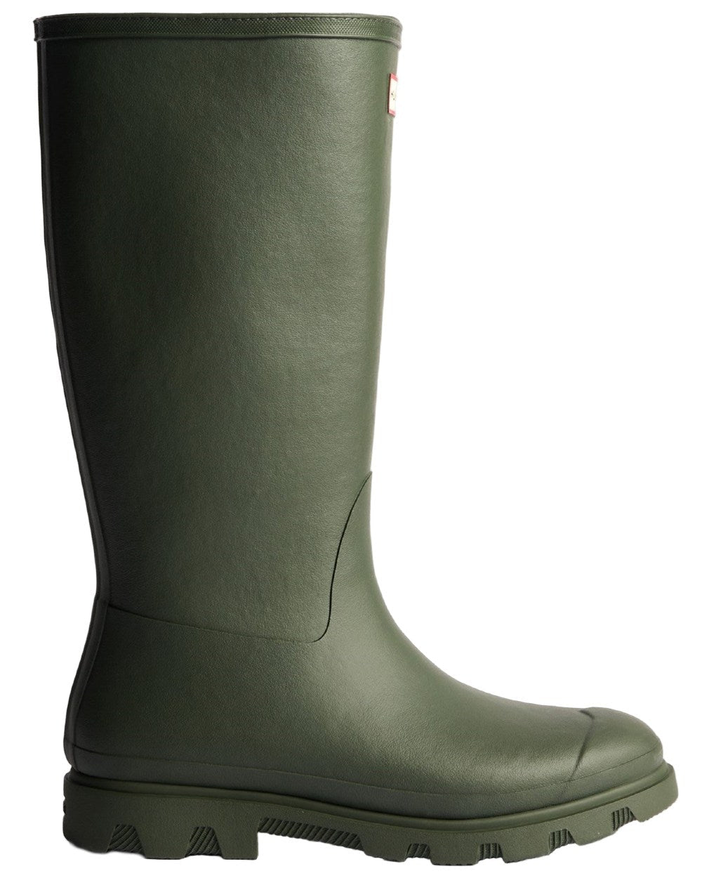 Dark Olive Coloured Hunter Womens Downpour Insulated Tall Boots on white background #colour_dark-olive