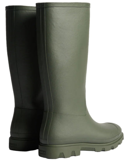 Dark Olive Coloured Hunter Womens Downpour Insulated Tall Boots on white background #colour_dark-olive