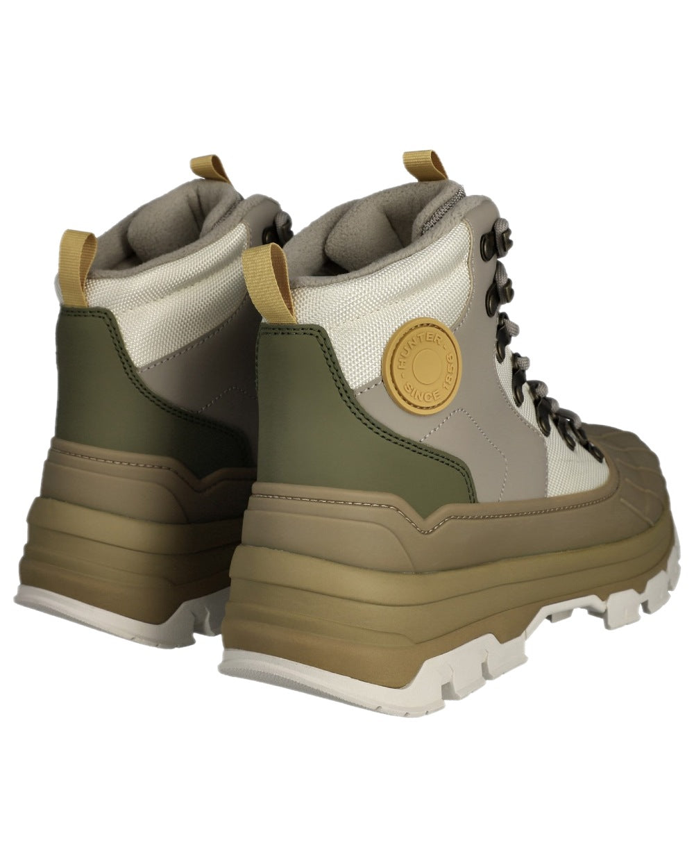 Alloy Coloured Hunter Womens Explorer Duck Boots on white background #colour_alloy