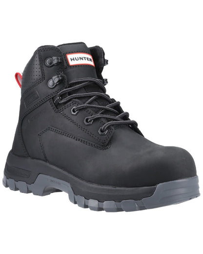 Black Coloured Hunter Womens Gale Safety Boots on white background #colour_black