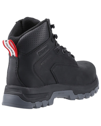 Black Coloured Hunter Womens Gale Safety Boots on white background #colour_black