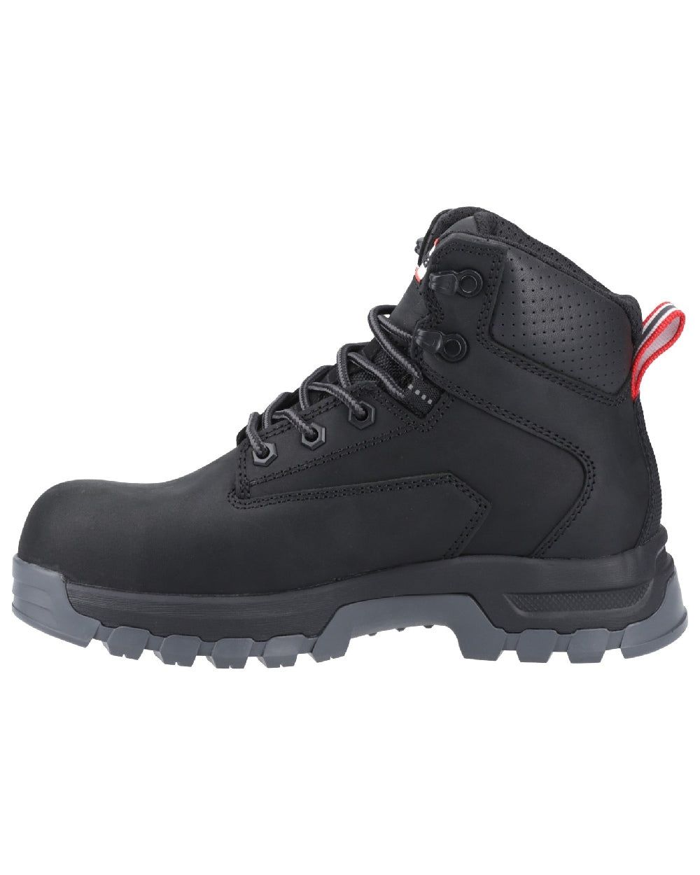 Black Coloured Hunter Womens Gale Safety Boots on white background #colour_black