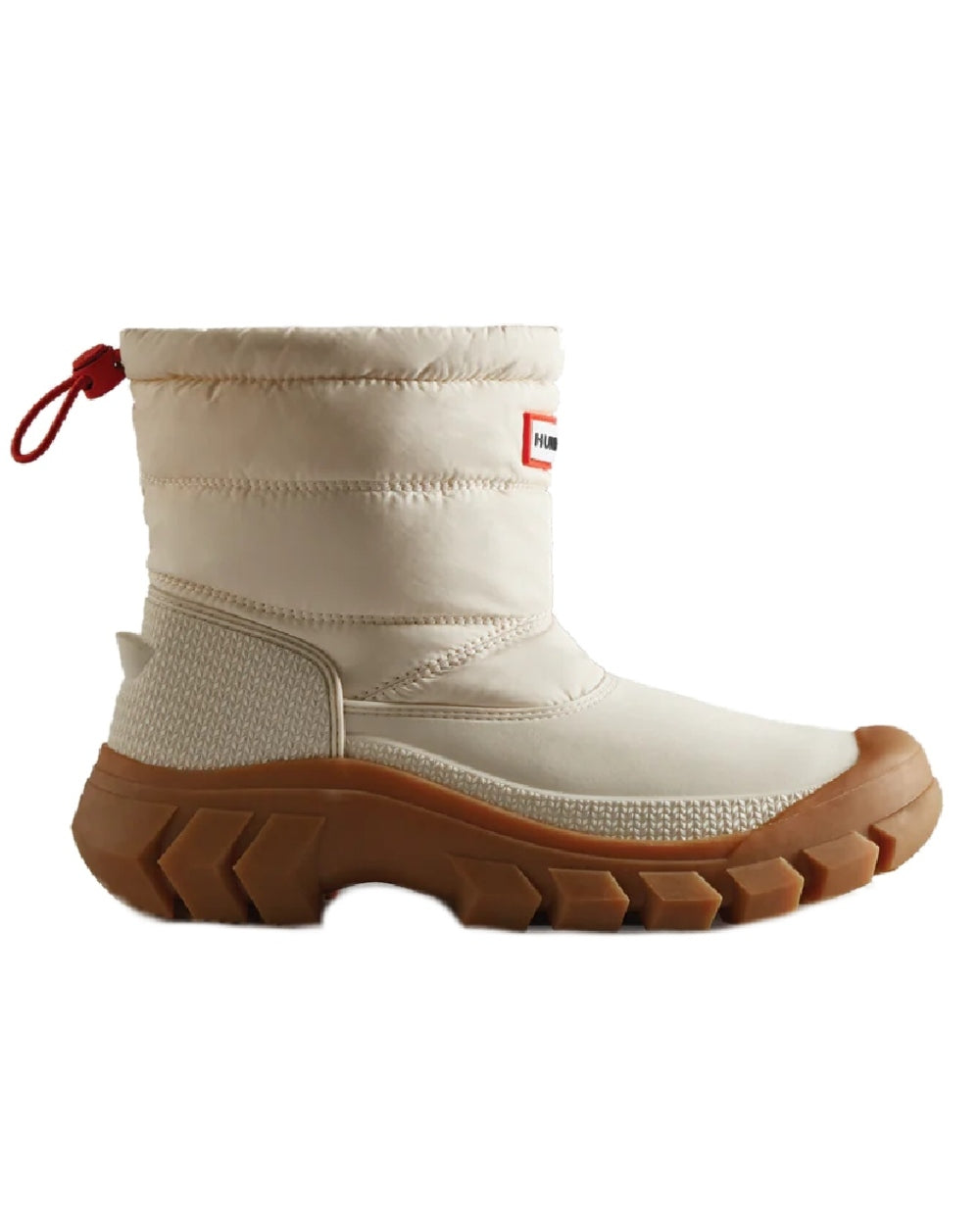 White coloured Hunter Womens Intrepid Short Snow Boots on white background #colour_white