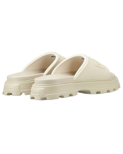 Gravel Coloured Hunter Womens Moulded Stacked Sliders on white background #colour_gravel
