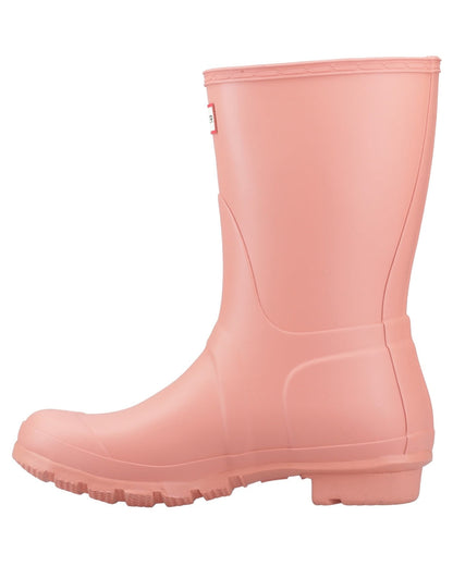 Terracotta Coloured Hunter Womens Original Short Wellingtons on white background #colour_terracotta