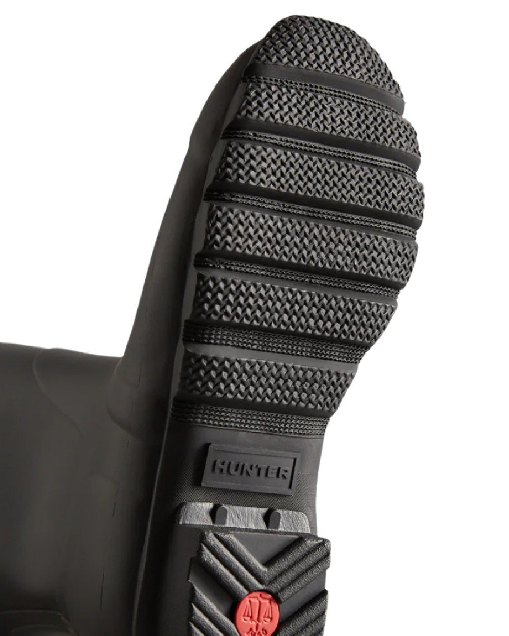 Black coloured Hunter Womens Original Tall Back Adjustable Wellington Boots on white background #colour_black