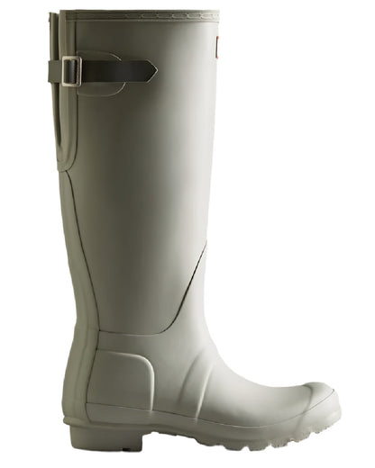 Grey coloured Hunter Womens Original Tall Back Adjustable Wellington Boots on white background #colour_grey