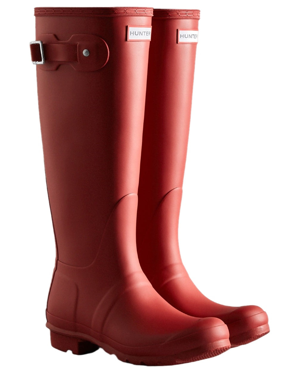 Merlot Coloured Hunter Womens Original Tall Wellingtons on white background #colour_merlot