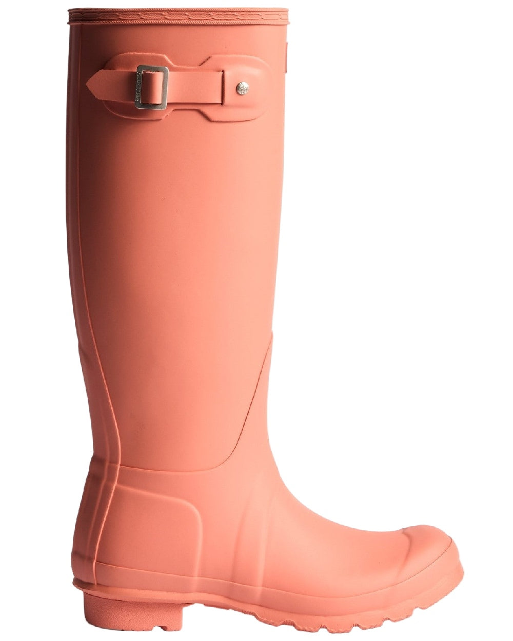Terracotta Coloured Hunter Womens Original Tall Wellingtons on white background #colour_terracotta