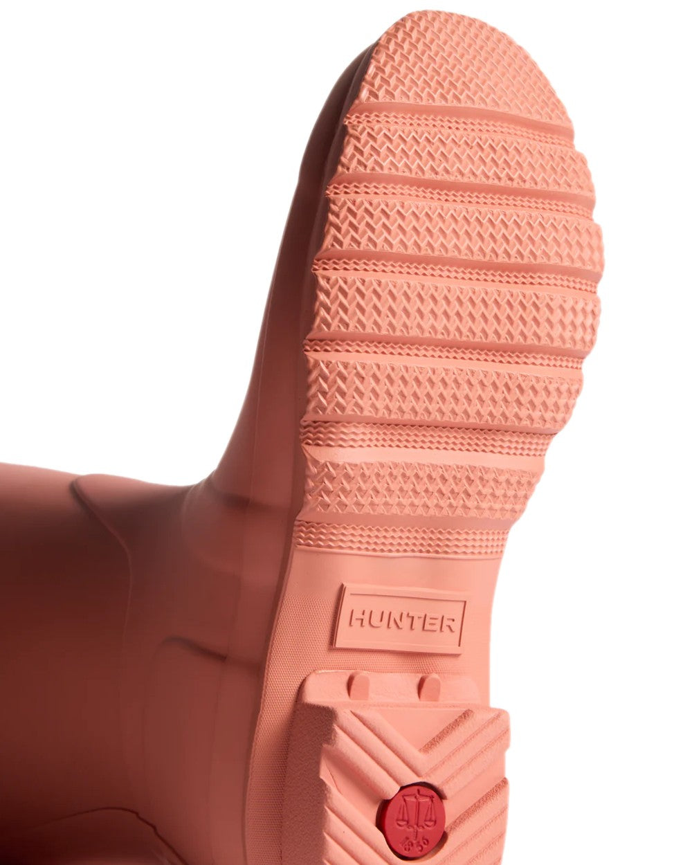 Terracotta Coloured Hunter Womens Original Tall Wellingtons on white background #colour_terracotta