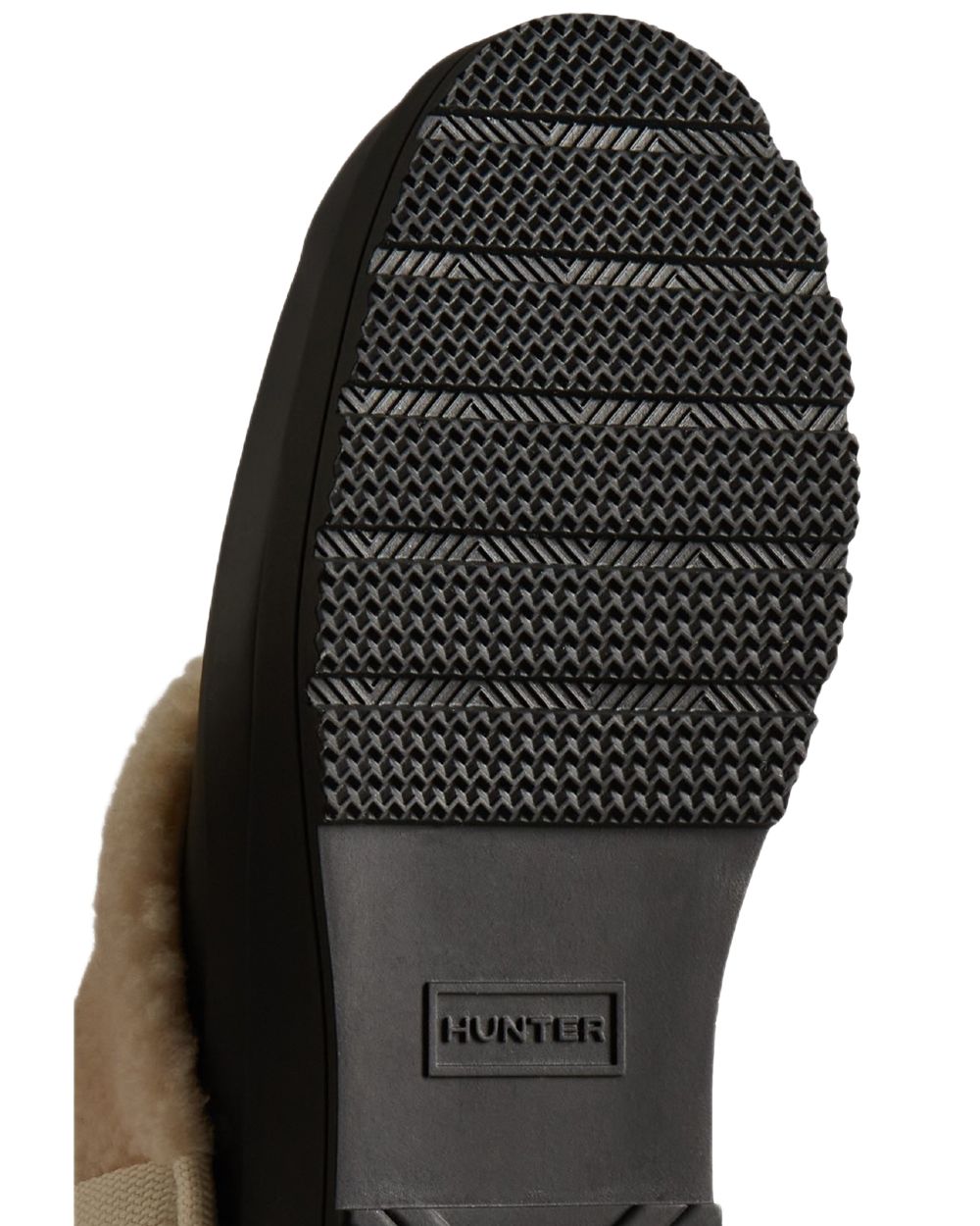 Black Coloured Hunter Womens Play Insulated Clogs on white background #colour_black