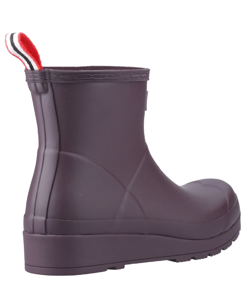 Black Grape Coloured Hunter Womens Play Short Wellingtons on white background
#colour_black-grape