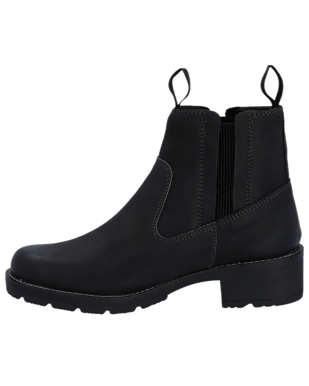 Black Coloured Hunter Womens Skye Waterproof Dealer Boots on white background #colour_black