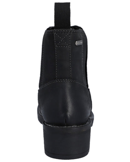 Black Coloured Hunter Womens Skye Waterproof Dealer Boots on white background #colour_black
