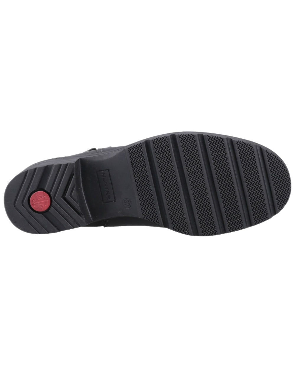 Black Coloured Hunter Womens Skye Waterproof Dealer Boots on white background #colour_black