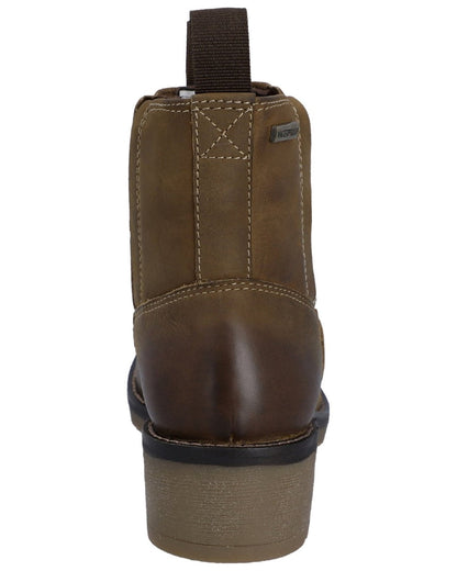 Dark Tan Coloured Hunter Womens Skye Waterproof Dealer Boots on white background #colour_dark-tan