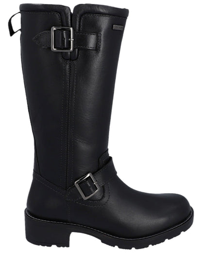 Black Coloured Hunter Womens Skye Waterproof Tall Boots on white background #colour_black