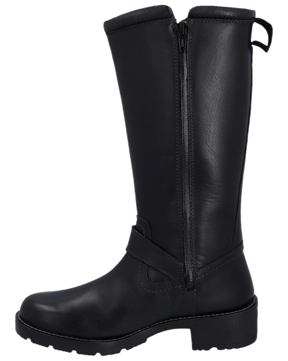 Black Coloured Hunter Womens Skye Waterproof Tall Boots on white background #colour_black