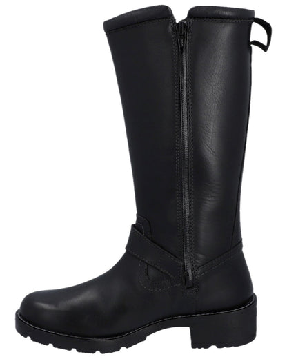 Black Coloured Hunter Womens Skye Waterproof Tall Boots on white background #colour_black