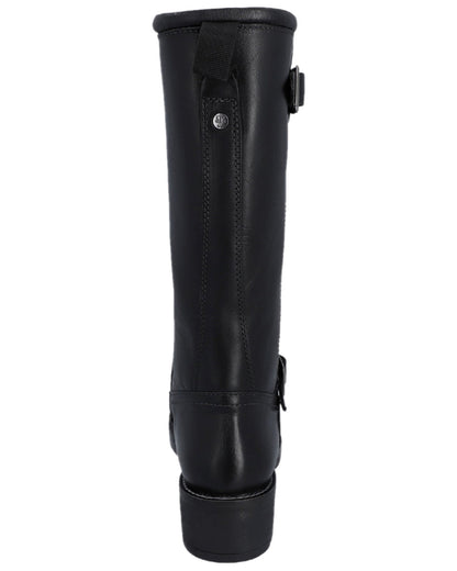Black Coloured Hunter Womens Skye Waterproof Tall Boots on white background #colour_black