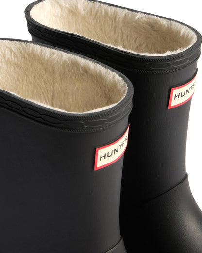 Black coloured Hunter Childrens First Insulated Boots on white background #colour_black