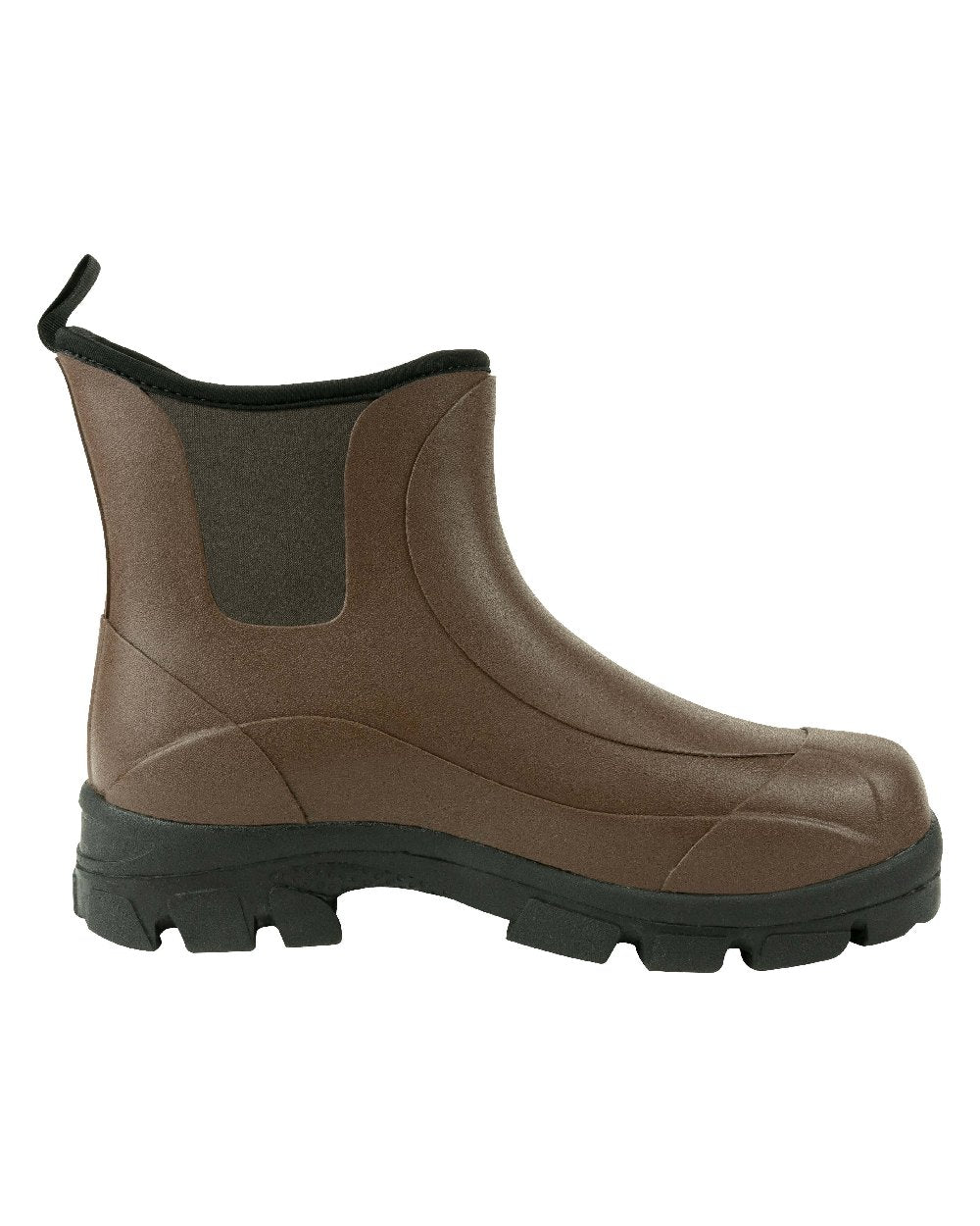 Brown coloured Jack Pyke Ankle Wellington Boots on white background #colour_brown
