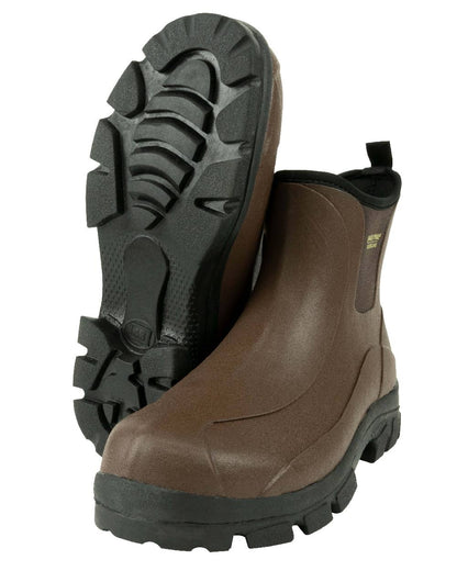 Brown coloured Jack Pyke Ankle Wellington Boots on white background #colour_brown