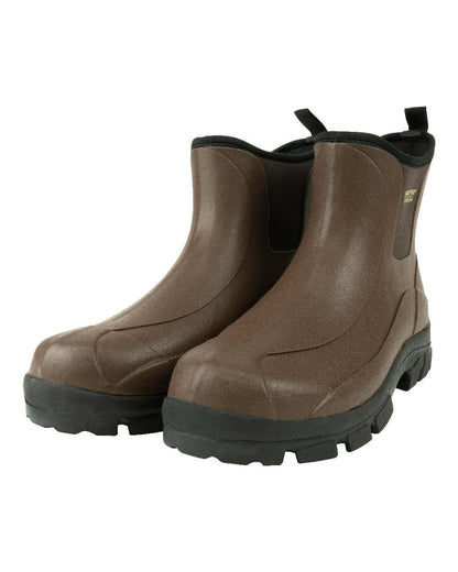 Brown coloured Jack Pyke Ankle Wellington Boots on white background #colour_brown