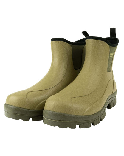 Green coloured Jack Pyke Ankle Wellington Boots on white background #colour_green