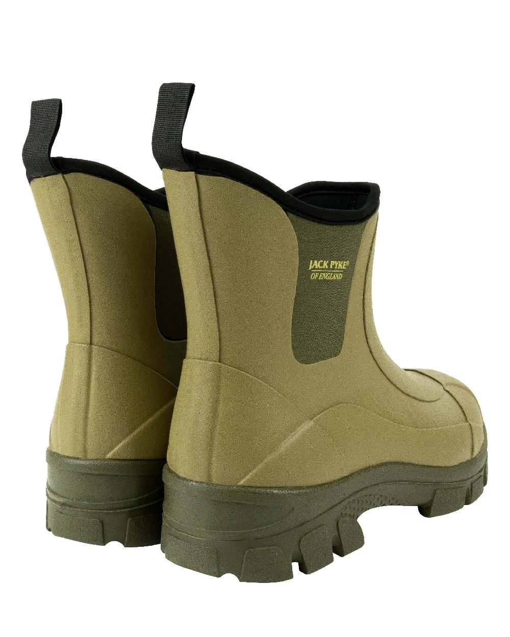 Green coloured Jack Pyke Ankle Wellington Boots on white background #colour_green