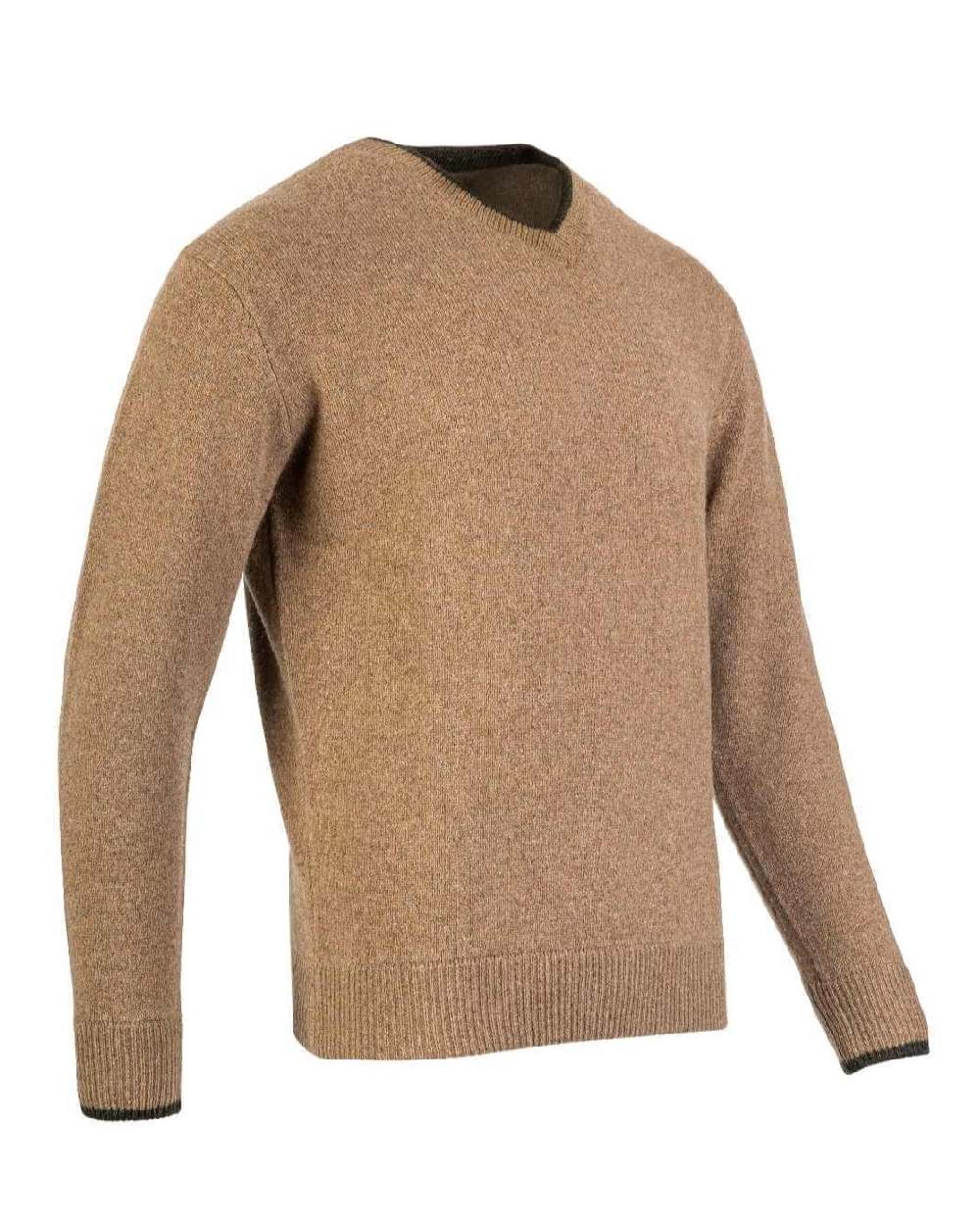 Barley coloured Jack Pyke Ashcombe 100% Lambswool V-Neck on white background #colour_barley