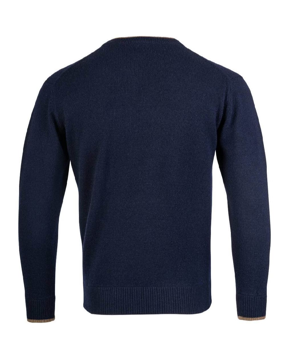 Navy coloured Jack Pyke Ashcombe 100% Lambswool V-Neck on white background #colour_navy