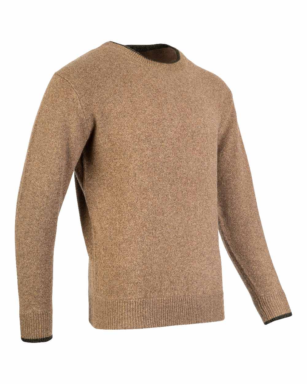 Barley coloured Jack Pyke Ashcombe Lambswool Crewknit Pullover on white background #colour_barley