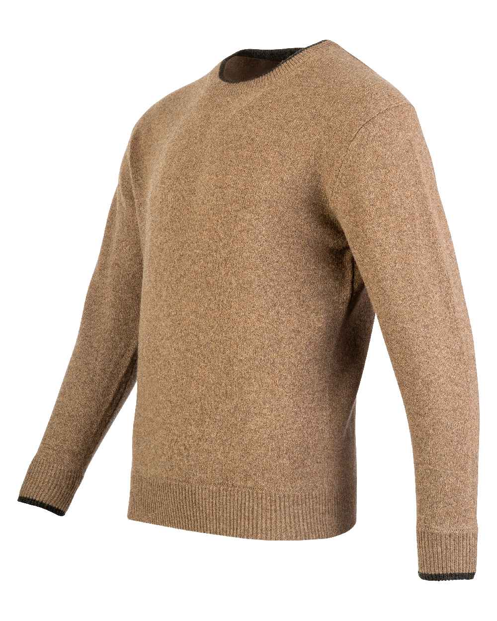 Barley coloured Jack Pyke Ashcombe Lambswool Crewknit Pullover on white background #colour_barley