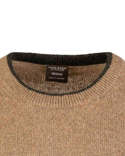 Barley coloured Jack Pyke Ashcombe Lambswool Crewknit Pullover on white background #colour_barley